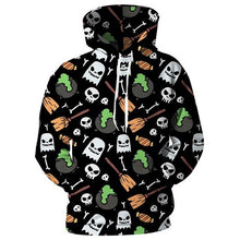 Load image into Gallery viewer, Cloudstyle Skulls Hoodies Men Women 3D Full Print Ghost Candy Besom Swearshirts Anime Cartoon Hooded Fashion Winter Tracksuits